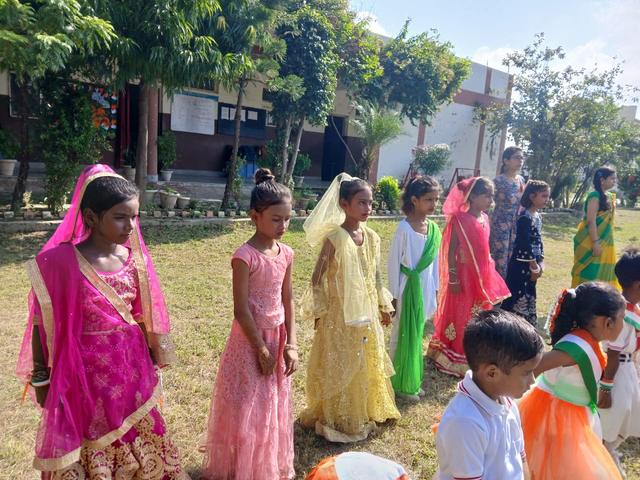 Students in cultural costumes